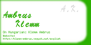 ambrus klemm business card